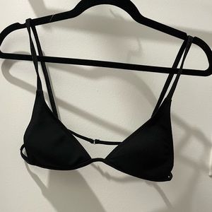 Tiny black triangle bikini top with back closure- shein